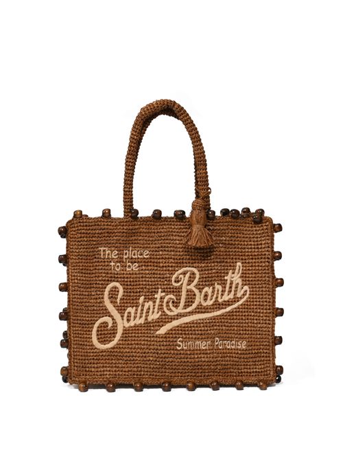 Borsa Vanity in rafia con perle in legno Mc2 Saint Barth | VANI01309044L
